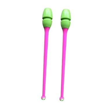 Imagem de KiBcsLic 2 maças de ginástica rítmica de 45,5 cm (17,91 polegadas) conectáveis, equipamento profissional de treinamento de ginástica para apresentações e, Cabeça Verde