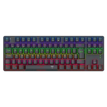 Imagem de Teclado Mecânico Gamer T-Dagger Bora, Rainbow, Switch Brown, TKL, ABNT2, Preto - Preto - Unissex -Unissex