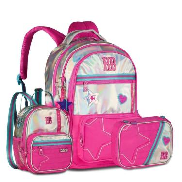 Imagem de Mochila Lancheira e Estojo Feminino Kit Rebecca Bonbon Completo-Feminino