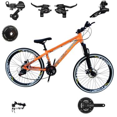Imagem de Bicicleta 26 VikingX Tuff30 24v Shimano Avançado Cubo K7  Pneu Slick Fino Faixa Branco1.50-Unissex