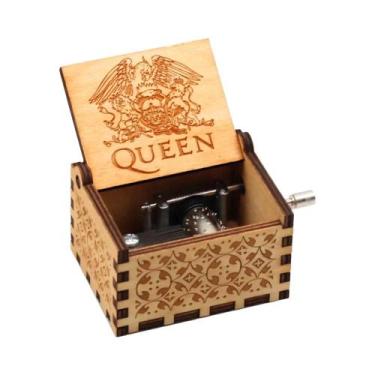 Imagem de Caixa De Música De Madeira Com Manivela, Papai Noel Congelado, Present