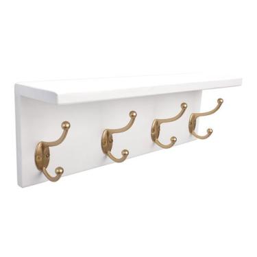 Imagem de Cabide SANY DAYO HOME montado na parede com prateleira de 4 ganchos br