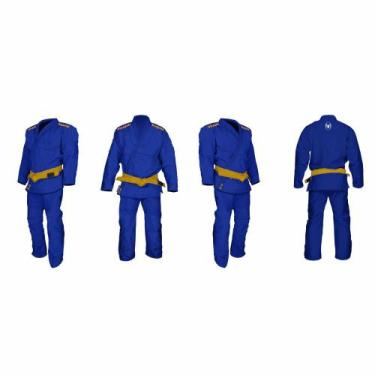 Imagem de Kimono Jiu Jitsu Trançado Leve Juvenil Marca Aranha, M4, Azul