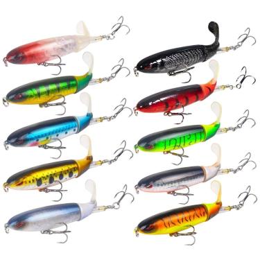 Imagem de Kit 10 Iscas Artificiais Hélice Whopper Popper Superfície-Unissex