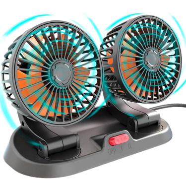 Imagem de Ventilador Mesa Duplo USB Escrivaninha Estudos Carro Escritorio Home Office Sol Verao 2 Velocidades Dias Quentes