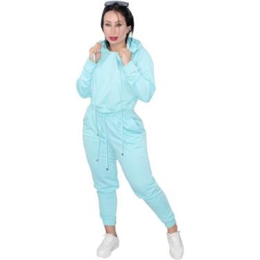 Imagem de Calça Moletom Acompanha Blusa Meia Estação Elegante Sem Estampa - Caro