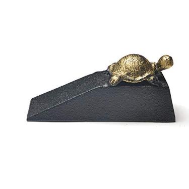 Imagem de Batente de porta rústico decorativo de ferro fundido tartaruga batente de porta dourada tartaruga vento anticolisão cunha inferior protege pisos (cor: C1 tamanho: 13,5 x 7,4 cm)