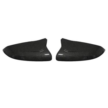 Imagem de Capa Para Espelho Lateral De Carro Em Forma De Chifre, Estilo Preto Brilhante/Fibra De Carbono, Capa Para Espelho Lateral Compatível Com Honda Civic 10th 2016-2020(Carbon fiber pattern)