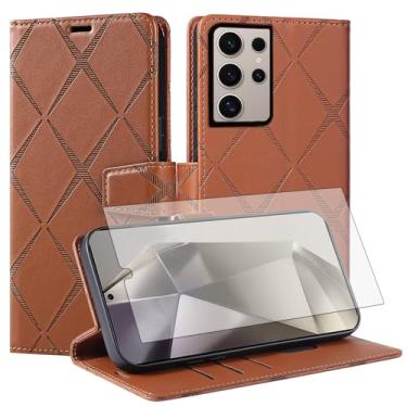 Imagem de Asuwish Capa carteira para Samsung Galaxy S25 Ultra 5G com protetor de tela de vidro temperado PU couro sintético flip suporte para cartão de crédito celular S25Ultra 25S S 25 25Ultra 6.9 2025