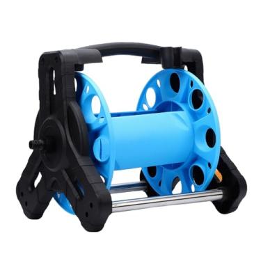 Imagem de Diydeg Suporte para Mangueira de água, Portátil G1/2, Rack de Carretel de Mangueira de Jardim, Mecanismo de Enrolamento Integrado, Enrolador de Suporte de Mangueiras de água para Gramado (Preto e