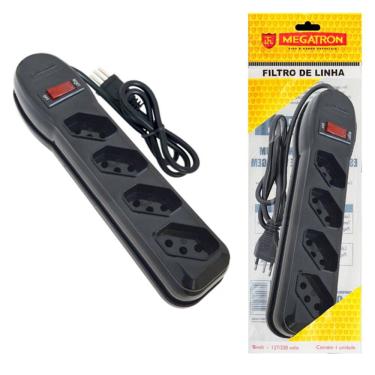 Imagem de Filtro De Linha 4 Tomadas Megatron Bivolt 10a