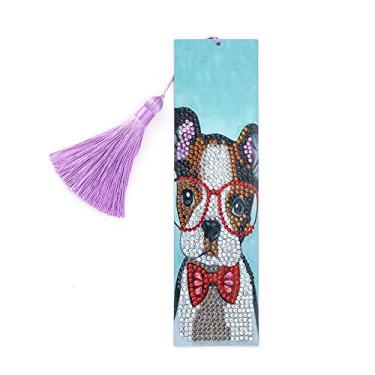 Imagem de Marca-páginas de Pintura Diamantes Cachorro 5D DIY com Conjunto Artes e Manufaturas Tassel para Adultos