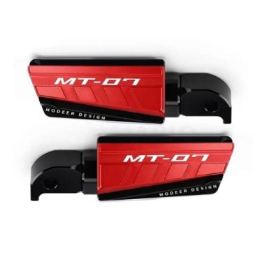 Imagem de Anti-derrapante Para mt07 MT-07 mt 07 2014-2023 2022 2021 apoio para os pés traseiro pegs pedais de descanso para(Red)