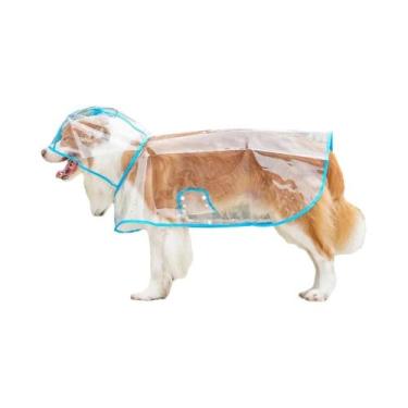 Imagem de Capa De Chuva Transparente E Impermeável Para Cães Grandes, Roupa Para