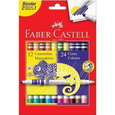 Imagem de Canetinha Hidrográfica Bicolor Faber-Castell 24 Cores