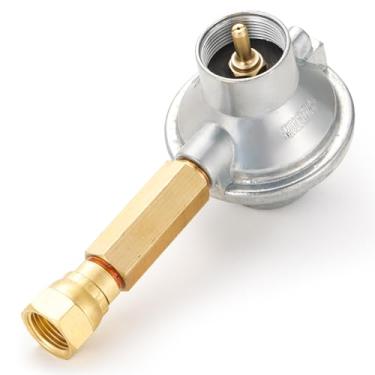 Imagem de Regulador de grelha de 500 g com adaptador de alargador fêmea de 9,5 cm, válvula de controle de grade de baixa pressão, grelhas de acampamento para fogão a propano para tanque de cilindro de 450 g