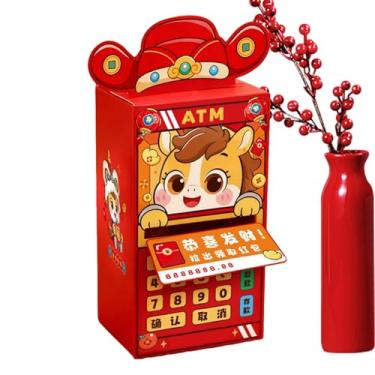 Imagem de Caixa Organizadora De Dinheiro Porta-Moedas - Caixa de Dinheiro em Forma de ATM para o Festival da Primavera - ATM de Envelope Vermelho do Ano do Cavalo - Para Homens, Mulheres, Jovens, Adolescentes,