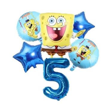 Imagem de Conjunto De Balões Do Bob Esponja E Patrick Estrela, 6 Peças, Suprimen