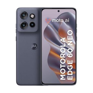 Imagem de Smartphone Motorola Edge 60 Neo 5G - Cinza, 256GB, 24GB (12GB RAM + 12GB RAM Boost), Câmera 50MP e Tela de 6,4" 1.5K