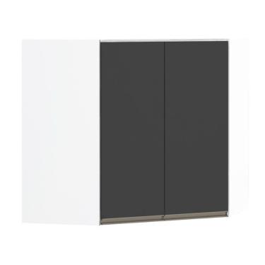 Imagem de Armário Canto Diagonal 2 Portas Branco Polar C/Preto