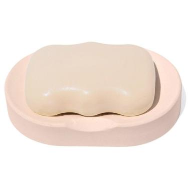 Imagem de Saboneteira Porta Sabonete Banheiro Oval 11cm Em Cimento Palha