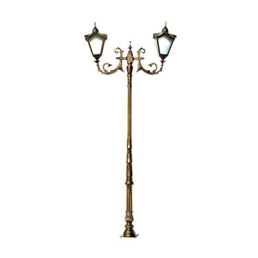 Imagem de Poste Colonial Bari 02 Luminárias Italiana De Alumínio 269cm