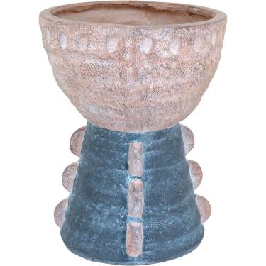 Imagem de Cachepô Resina 44x34x34cm Cinza Vaso Decorativo Enfeite Casa Planta