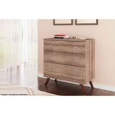 Imagem de Cômoda Solteiro Rt 3018 C/ 3 Gavetas Rustico - Movelbento