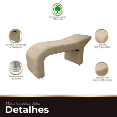 Imagem de Maca Estofada Julia Para Estetica Facial Sombrancelha E Cilios Suede Cor Bege