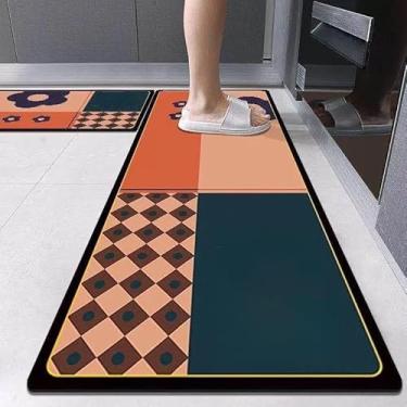 Imagem de Tapete Antiderrapante para Cozinha – Jogo com 2 Peças, Absorvente, Secagem Rápida, Base Antideslizante(Foto P,Jogo com 3 peças)