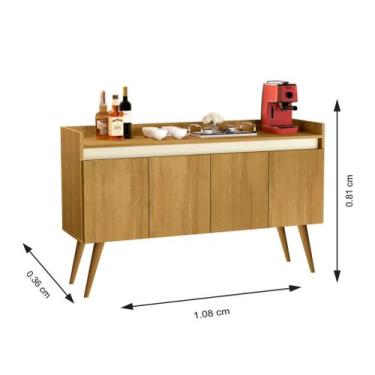 Imagem de Aparador Sala De Estar Retrô Buffet Cantinho Do Café Hall De Entrada L