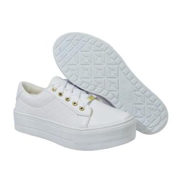 Imagem de Tênis Casual Plataforma Feminino 34 ao 39 Branco,Preto,Nude - ZALU, Br
