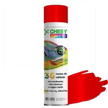 Imagem de Tinta spray chesy uso geral vermelho 210g 400ml chesiquimica