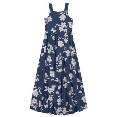 Imagem de Vestido longo infantil menina de flores Brandili Azul-Feminino