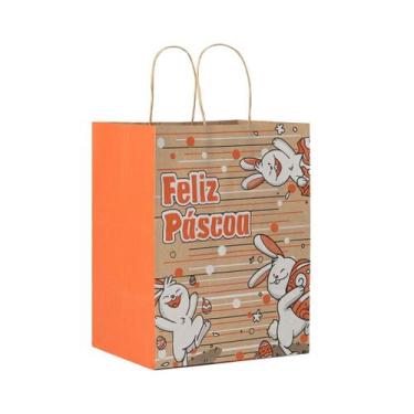 Imagem de kit 10 sacolas kraft para ovos de Páscoa tema Páscoa Diversos tamanhos