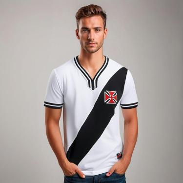 Imagem de Camisa Vasco Retrô 1974 Branca Masculina-Masculino