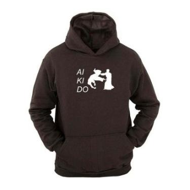Imagem de Moletom Masculino Canguru com Capuz Estampa Aikido Conforto-Masculino
