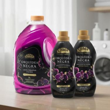 Imagem de Kit Lavanderia Coala, 01 Lava Roupa Orquídea Negra 3L, e 02 Amaciante 