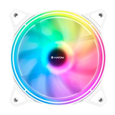 Imagem de Cooler Fan RGB Hayom, 120mm, Silencioso, 4 Pinos Molex, Tipo Slave, Branco - FC1330
