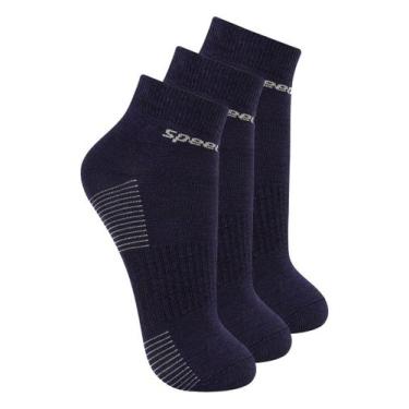 Imagem de Kit com 3 Pares de Meias Cano Curto Speedo 8034, Azul marinho, 39-44