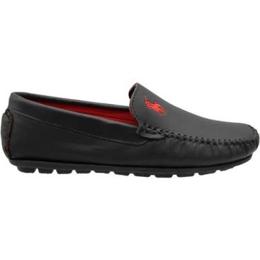 Imagem de Sapatilha AJ Shoes Básica Bordado Polo Macia Masculina, 40, Preto