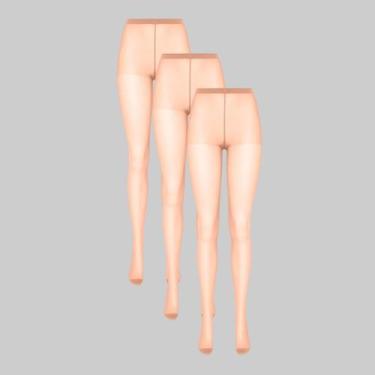 Imagem de Kit 3 Pares de Meias Calças Lupo Loba Invisível 05870-001, Pó de arroz