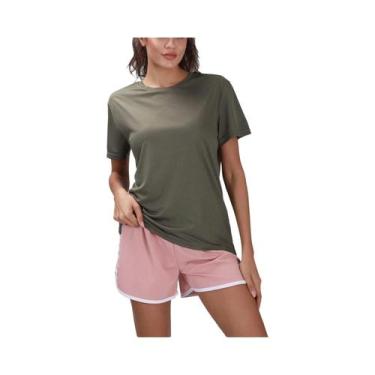 Imagem de Camiseta Esportiva Feminina Roxa De Secagem Rápida Ultraleve Com Manga