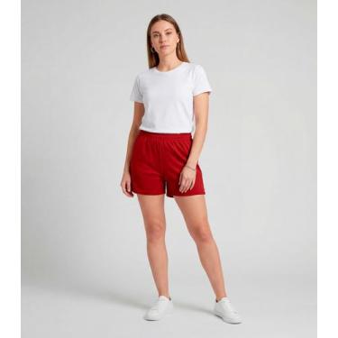 Imagem de Shorts Feminino Em Plush Infinita Cor Vermelho, G, Vermelho