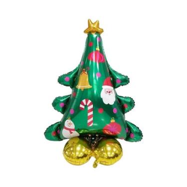 Imagem de Balão Grande De Natal Com Papai Noel E Rena Para Decoração De Festa De