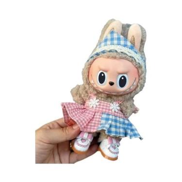 Imagem de Conjunto De Roupa Para Boneca Labubu De Vinil 17cm: Vestido De Bolinha