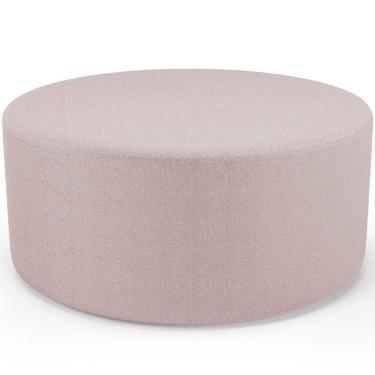 Imagem de Puff Redondo Orgânico para Living 90cm Lola W01 Bouclê Rosê - Lyam Decor