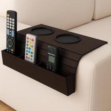 Imagem de Esteira Porta Copo Apoio de Braço para Sofá Com Porta Controle Remotos
