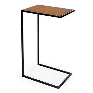 Imagem de Mesa com Tampo de Madeira de 40cm x 30cm (66cm) de altura em Ferro Pin