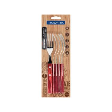 Imagem de Conjunto Garfos Mesa 6 Peças Polywood Tramontina 21102670, Vermelho, 6
